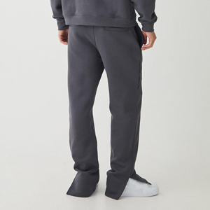 Nouveau arrivé 2025 pantalons pour hommes personnalisé pantalon ample avec fentes ourlet été tenue décontracté 100% coton personnalisé lavé hommes pantalons - Product Image 2