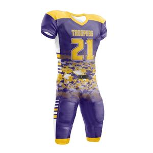 Conjunto de Jersey de Fútbol Americano Sublimado de Manga Corta, Transpirable y Fácil de Usar, con Protección UV, Nombre del Equipo Personalizado, Tallas Grandes, OEM - Product Image 1