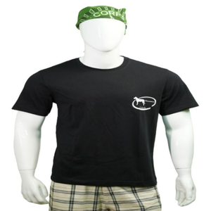 T-shirt décontracté personnalisable pour homme, col rond, 100 % coton biologique, noir, lavé, tricoté épais, respirant, séchage rapide - Product Image 1