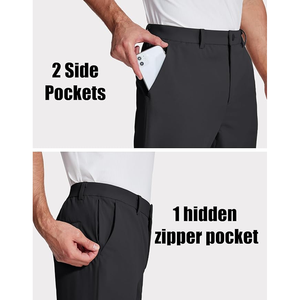 High Street Plain Dyed Colored Men's Casual Golf Pants Transpirable 100% Algodón Lona Mediados de cintura Loose Fit Cordón Pantalón - Product Image 4