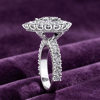 Bague de fiançailles en argent sterling 925 certifiée GRA, couleur D, VVS, coupe poire, double halo, moissanite, design goutte d'eau, style Iced Out