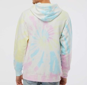 Sweat-shirt à capuche unisexe tie-dye coupe classique en molleton bouclette décontracté pour le printemps avec poche – Vente en gros sous marque privée - Product Image 5