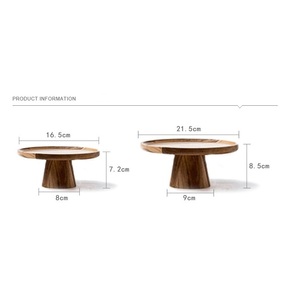 Support de service moderne en bois pour gâteaux et desserts, plateau de service en bois massif pour outils de dessert, lavage à la main uniquement, origine Turquie - Product Image 5