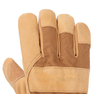 Gants de travail durables de haute qualité, personnalisables avec motifs, en cuir et fibres, à doigts entiers, pour la sécurité au travail. - Product Image 5