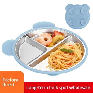 Factory Custom Best-Selling Durable <b>Cute</b> <b>Bear</b> Food-Grade Silicone Baby Food Plate Strong Suction Easy Clean - Product Image 3
