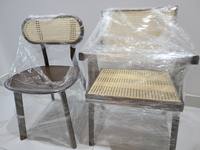 Chaise en rotin Savannah pour meubles d'extérieur chaises de patio lumière extérieure ensembles de jardin en osier de luxe chaise en rotin naturel à bras moderne