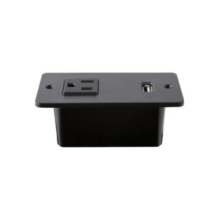 MADE in VIETNAM Prise USB noire/blanche en blanc Qualité supérieure Bandes d'alimentation standard américaines Conception encastrée pour bureau/table/canapé - Product Image 2