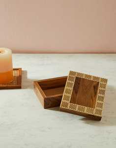 Boîte de rangement de bijoux Rectangle de luxe modèle personnalisé motif résine bois vente chaude décoration de la maison pour salon pour emballage - Product Image 2