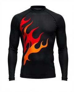 Grappling MMA Rash Guard Sublimation Compression Shirt Bjj Rashguard Personnalisé Imprimé Hommes OEM Chemise à manches longues jiu jitsu kimono - Product Image 2