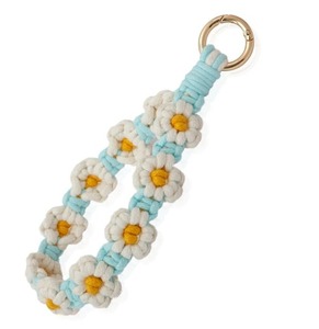 Bohemio hecho a mano flor Margarita macramé llavero flor tejido muñequera llavero pulsera titular muñeca cordón mujeres - Product Image 6