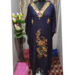 Kimono de Cachemira con bordado de flores bordado tradicional de talla libre para mujer, cárdigan largo informal, vestido de Cachemira - Product Image 3