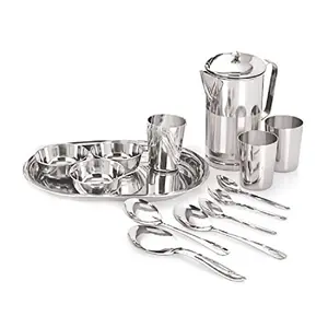 Factory stainless steel dinner set Handmade Stainless Steel silver Coated Luxury design modern design stainless steel dinner set