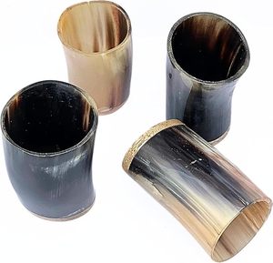 แก้วช็อตไวกิ้งฮอร์นทำมือแกะสลักด้วยมือแก้วทรงสั้นทำจากเขาควายแท้ - Product Image 2