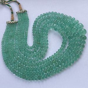 Collar de hebra de cuentas Rondelle lisas de piedra Esmeralda rusa verde Natural de 4mm y 10mm, último diseño precioso para la fabricación de joyas - Product Image 1