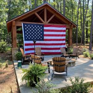 ธงชาติอเมริกันขนาดใหญ่พิเศษ 12x18 ฟุต ปักลายดาว ผ้าไนลอนอย่างดี สำหรับใช้งานกลางแจ้ง พร้อมห่วงทองเหลือง 5 จุด แบบธงสามเหลี่ยม - Product Image 1