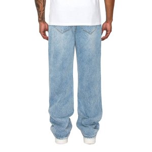 กางเกงยีนส์ขาตรงเข้ารูปสำหรับผู้ชายกางเกงฟิตเนสลำลองสำหรับผู้ชายสีฟ้าอ่อนสำหรับฤดูร้อน - Product Image 2