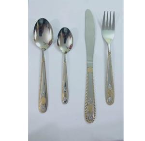 Ensemble de couverts en acier inoxydable Ustensiles de cuisine élégants finis en argent Vaisselle élégante parfaite pour les repas de tous les jours, les hôtels et les événements - Product Image 1