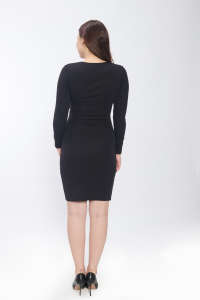 Mini robe moulante à manches longues de haute qualité pour femmes avec décolleté en V spandex stretch parfait pour les fêtes et les événements - Product Image 5