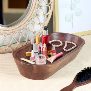 Bol à pâte décoratif en bois écologique Bol à bougie en bois rustique Décor à la maison Bol en bois Design agréable - Product Image 5