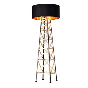 Lampadaire en tissu blanc en forme de champignon pour la décoration intérieure de salon de luxe moderne, élégant, support doré LED pour la maison et le bureau - Product Image 5