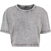 Vente chaude femmes surdimensionné culture à manches courtes T-Shirts Logo personnalisé Tir colorants haut d'été Designer Collection en gros
