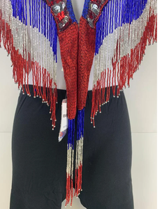 Capa de Poliéster con Cuentas Elegante para Mujer Adulta, Hecha a Mano, Estilo Preppy, Única, de Alta Costura, para Club y Fiestas - Product Image 2