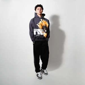 Sudadera con capucha de lana de algodón 100% hecha a medida, peso pesado, patrón sólido de gran tamaño, bordado de invierno, impresión en lienzo - Product Image 4