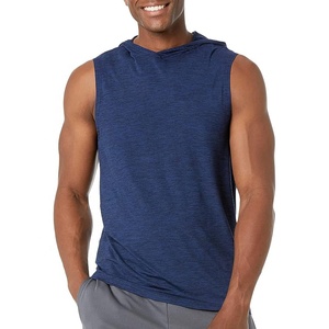 En gros Débardeur de sport à capuche pour hommes, coupe musculation, imprimé uni - Product Image 1