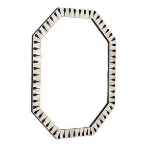 Incrustation d'os noir attrayant avec miroir mural en nacre Miroirs en mosaïque par l'artisanat du croissant - Product Image 1