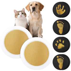 ELEVE Kit Moderne Écologique Léger et Réutilisable pour Empreintes de Pattes d'Animaux – Ensemble de Tampons d'Encre pour Chien et Chat, Cadre de Souvenir Commémoratif, DIY Mémoire - Product Image 1