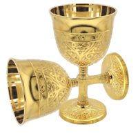Calice et patène au design luxueux, motif raisins et blé, Ciborium, Ciboria, Articles religieux, Très durable, Esthétique