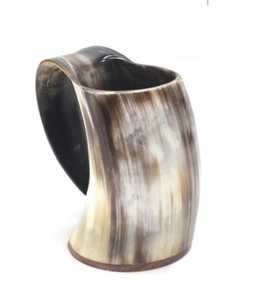 J N Crafts Black Viking Drinking Horn Mug White Thor Hammer Tallado Hecho a mano Cuerno natural Personalizable para - Product Image 4