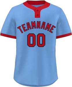 Venta al por mayor de poliéster de moda de verano con logotipo personalizado ropa deportiva con cuello en V para hombre Camiseta de béisbol - Product Image 1