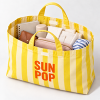 Sac fourre-tout en toile de coton rayé, grande capacité, écologique, avec logo personnalisé, idéal pour le shopping, les vacances et la plage – Vente en gros directe usine