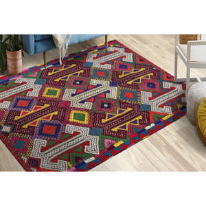 Alfombra con Diseño Azteca, Alfombra Estampada, Decoración Rústica, Turca, de Lujo, Alfombra Suave No Tejida - Product Image 1