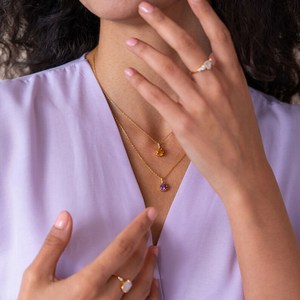 925จี้พลอยอเมทิสต์ธรรมชาติเงินสเตอร์ลิงสร้อยคอรูปดาวสำหรับผู้หญิงสร้อยคอสำหรับงานเลี้ยงวันเกิดงานหมั้น - Product Image 3