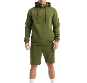 Ensembles de survêtements en coton de haute qualité personnalisés, streetwear, ensembles surdimensionnés, patchwork, impression 3D en relief, sweats à capuche et shorts pour hommes - Product Image 4