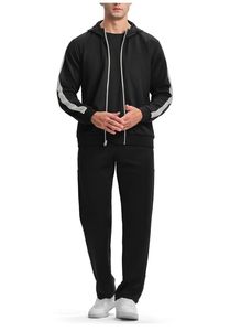 Basic Custom 100% Cotton Blank Heavyweight Baggy Fleece Chándal para hombres Sudadera con capucha y pantalones de chándal Jogger Sets para hombres - Product Image 2