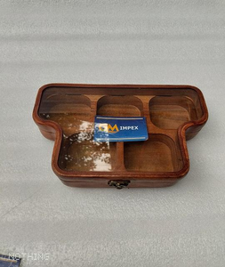 Caja de Sal y Especias de Madera de Acacia Personalizada para Cocina, Fácil Almacenamiento o Recuperación, Caja de Almacenamiento de Especias con 5 Compartimentos Funcionales - Product Image 3