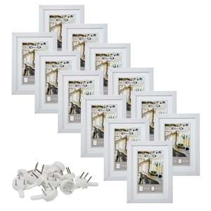 <b>Set</b> of 12 Classic Wooden Photo Frames 13 X 18 cm Square <b>Mirrors</b> for Display for 8x10 12x16 A4 A3 Sizes - Product Image 1