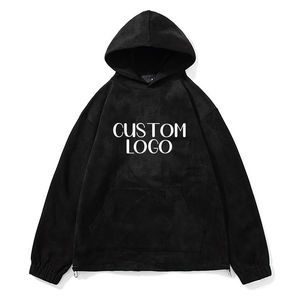 Sudadera con capucha de felpa francesa de peso pesado para hombre con parche de letra 3D bordado patrón sólido sudadera de chenilla bordada personalizada - Product Image 2