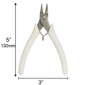 Alicates Cortadores de Alambre de Acero Inoxidable de Primera Calidad con Empuñadura Blanca Confortable, Corte Preciso para Abalorios y Trabajos Artesanales - Product Image 2