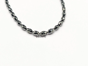 สร้อยคอเม็ดเพชรดำธรรมชาติ 4 มม. เจียระไนทรงเหลี่ยม 15 นิ้ว อัญมณีแท้ ขายส่งจำนวนมาก - Product Image 3