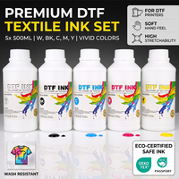 Encre DTF certifiée OEKO TEX 500 ml pour Epson I3200 XP600 L1800, encre pigmentée textile de qualité supérieure pour transfert sur film PET