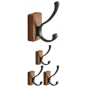 Metal and Wood Shape Hook <b>Wall</b> Decorative Items <b>Wall</b> <b>Mounted</b> Metal Black Luxury Space <b>Clothing</b> with Sale - Product Image 6