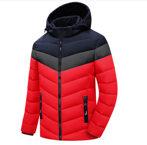 Veste matelassée à capuche pour homme en gros, 100% laine, écologique, imperméable, manteau d'hiver, col montant, logo sur le devant - Product Image 2