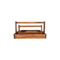 Boîte à pain élégante et moderne en teck durable avec finition mate naturelle, multifonctionnelle pour le stockage de boissons maison ou achetées en magasin