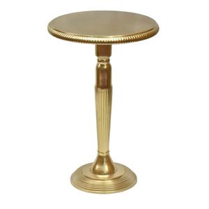 โต๊ะอลูมิเนียมทรงกลมพร้อมหินอ่อนด้านบนและด้านล่างโต๊ะข้างสำหรับเฟอร์นิเจอร์บ้าน - Product Image 3