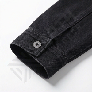 Veste en jean réversible de style bouton, couleur bleu uni, hiver, haute qualité, tissu respirant, grande taille - Product Image 6