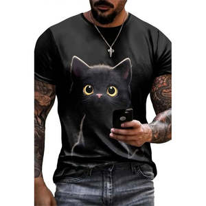 เสื้อยืดคอกลมผู้ชายพิมพ์ลายแมว รุ่นซูพรีม 18566 - Product Image 4